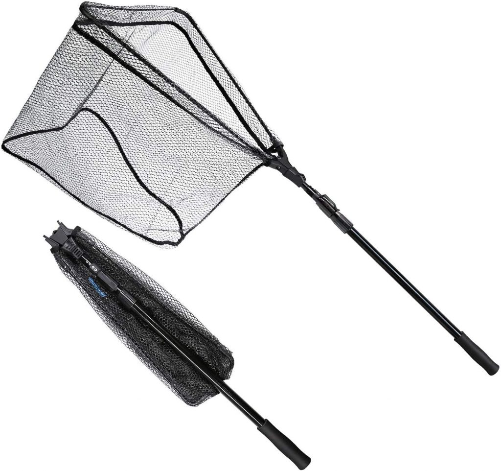folding landing net with collapsible handle